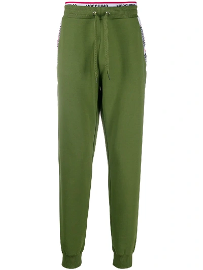 Moschino Logo Waistband Track Trousers In Green