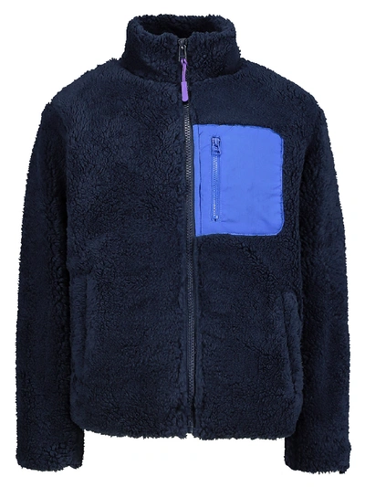 Ao76 Kids Jacket Mock Neck Full Zip For Boys In Blue