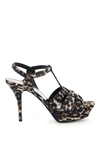 SAINT LAURENT TRIBUTE LEOPARD PRINT SANDALS