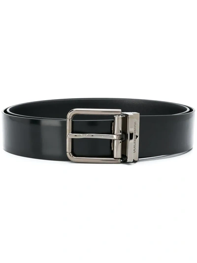 Dolce & Gabbana Buckled Leather Belt In Black