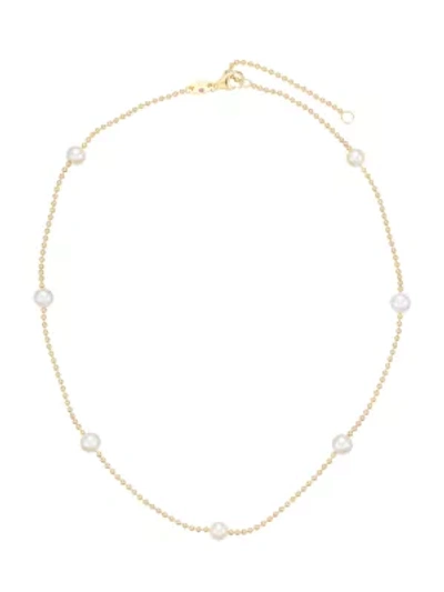 Roberto Coin Women's 18k Yellow Gold & 4mm Pearl Station Beaded Chain Necklace