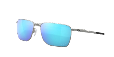Oakley Oo4142 Satin Chrome Male Sunglasses In Prizm Sapphire