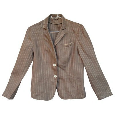 Pre-owned Brunello Cucinelli Linen Short Waistcoat In Brown