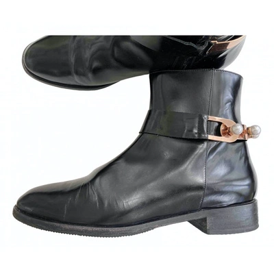 Pre-owned Eugenia Kim Black Leather Ankle Boots