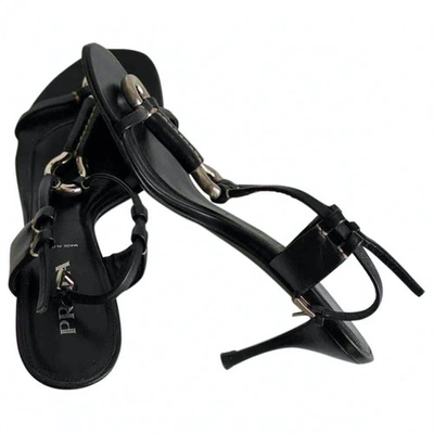 Pre-owned Prada Leather Sandal In Black