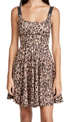 VERSACE JEANS COUTURE LEOPARD FIT AND FLARE DRESS