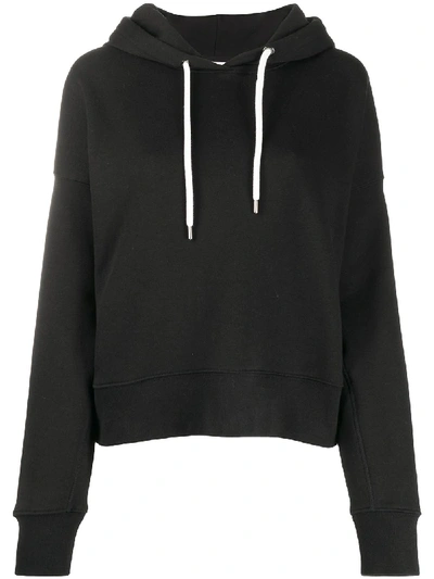 Moncler Logo Drawstring Hoodie In Black