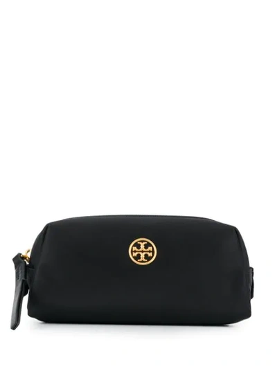 Tory Burch Logo Plaque Pouch In Black