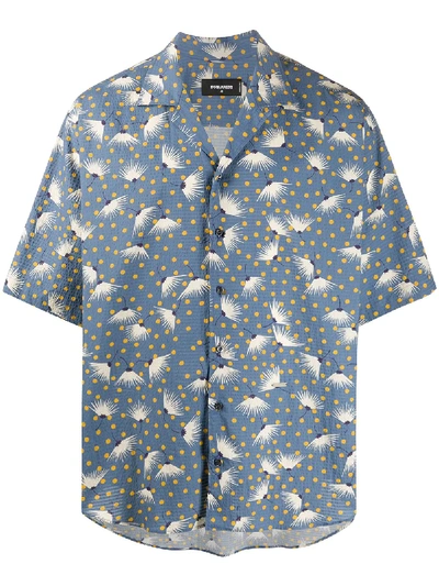 Dsquared2 Dandelion-print Short-sleeved Shirt In Blau