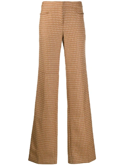 Stella Mccartney Abstract Print Straight Trousers In Neutrals