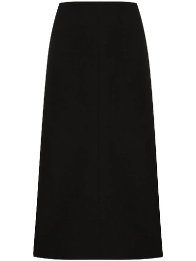 Moncler Black 2 1952 High Waist Midi Skirt