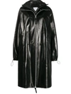 BOTTEGA VENETA HIGH-SHINE HOODED COAT