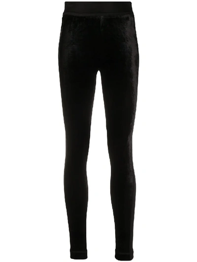 Tom Ford Leather High-rise Slim Pants In Black