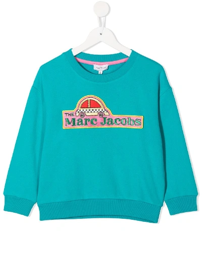 The Marc Jacobs Kids' Logo Embroidery Sweatshirt In Green