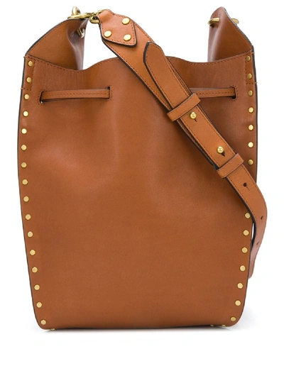 Isabel Marant Radji Studded Bucket Bag In Brown