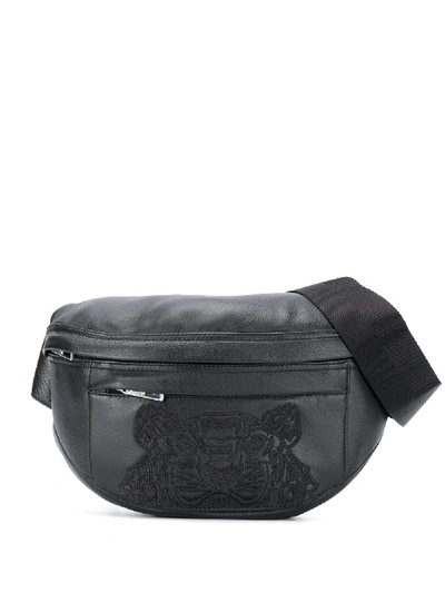 Kenzo Tiger Embroidered Belt Bag In Black