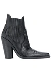 DSQUARED2 CROC EMBOSSED PANELLED ANKLE BOOTS