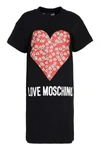 LOVE MOSCHINO PRINTED COTTON SWEATDRESS,W5B1104M4055 C74