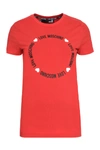 LOVE MOSCHINO LOGO PRINT COTTON T-SHIRT,W4F7367E1951 O85