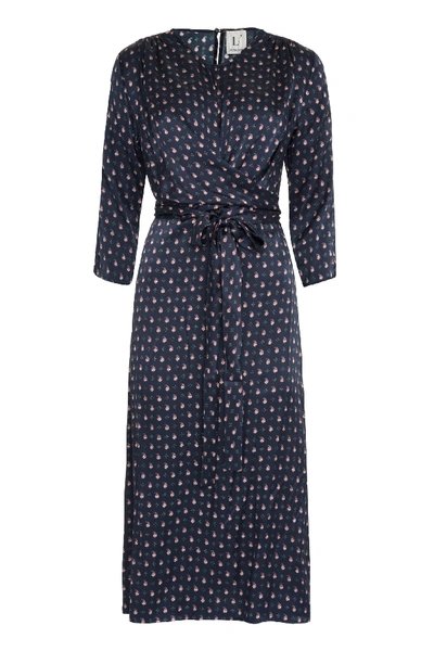 L'autre Chose Paisley Print Wrap Dress In Blue