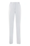 Alberta Ferretti Mid-rise Tailored Wool Trousers In Grey
