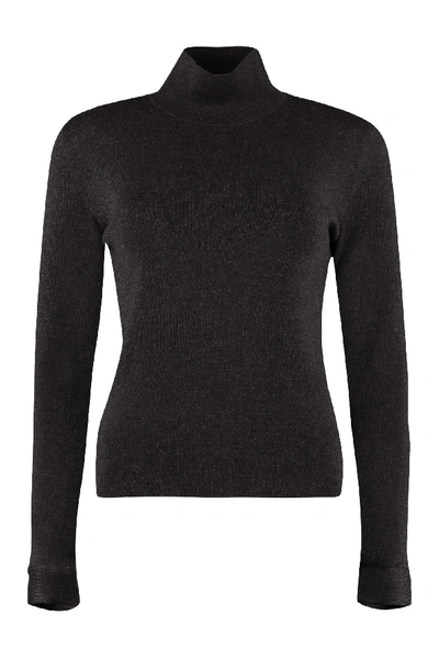 Agnona Wool Turtleneck Sweater In Grey