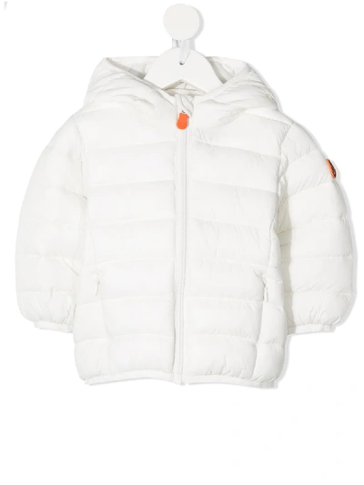 Save The Duck Babies' Hooded Puffer Jacket In White