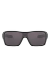 Oakley Turbine Rotor 128mm Polarized Shield Sunglasses In Matte Black/ Prizm Grey