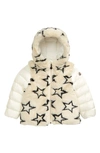 MONCLER JOSELINE STARS JACQUARD HOODED FAUX FUR DOWN JACKET,F29511A52310809HW