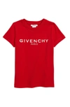 Givenchy Distressed Logo Print T-shirt In 991 Red