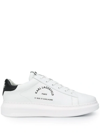 Karl Lagerfeld Rue St Guillaume Low-top Lace-up Sneakers In White