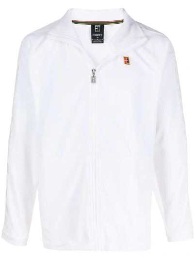 Nike Embroidered Logo Track Jacket In White