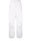 Dion Lee Drawstring-waist Wide-leg Trousers In White