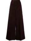 RICK OWENS HIGH-WAISTED CORDUROY FLARE TROUSERS