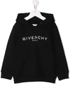 GIVENCHY DISTRESSED LOGO PRINT HOODIE