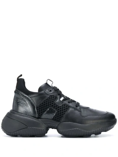 Hogan Interaction Model Sneaker In Black Leather
