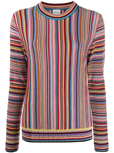 Paul Smith Striped Knit Jumper In Red