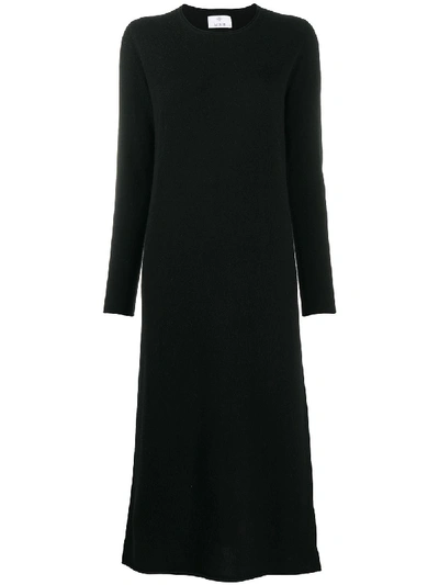 Allude Wool-blend Knitted Dress In Black