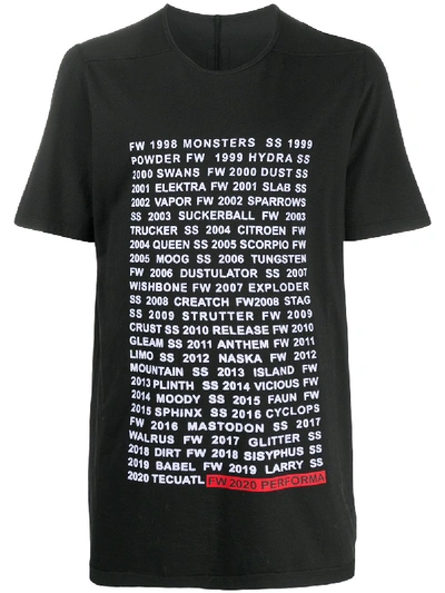 Rick Owens Drkshdw Text-print T-shirt In Black