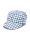 LE BEBÉ ENFANT LOGO-EMBROIDERED GINGHAM CAP