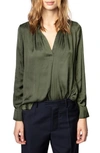 ZADIG & VOLTAIRE TINK SATIN BLOUSE,WJCP3202F
