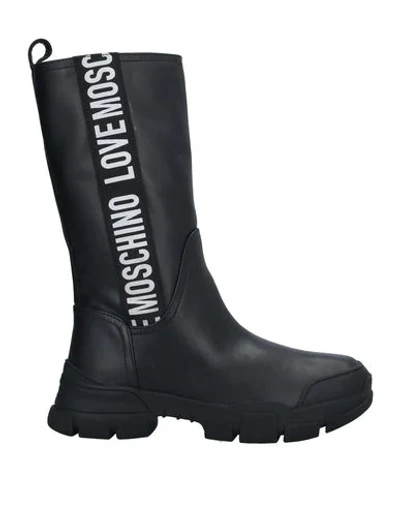 Love Moschino Knee Boots In Black