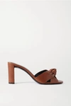 Saint Laurent Bianca Knotted Leather Mules In Tan
