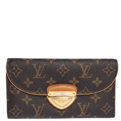 Pre-owned Louis Vuitton Monogram Canvas Eugenie Wallet In Brown