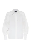 ANOUKI WHITE COTTON SHIRT WITH SHOULDER PADS,811658