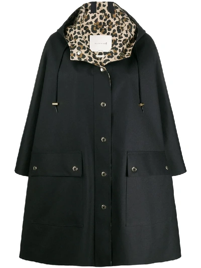 Mackintosh Keith Leopard-print Poncho In Black