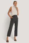 NA-KD REBORN HIGH RISE CROPPED SUIT PANTS GREY