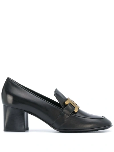 Tod's Black Calf Leather Kate Pumps