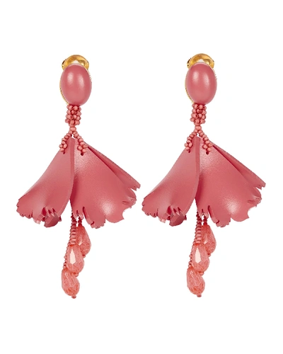 Oscar De La Renta Resin Impatiens Earrings In Pink