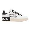 DOLCE & GABBANA WHITE & BLACK LOGO PORTOFINO SNEAKERS